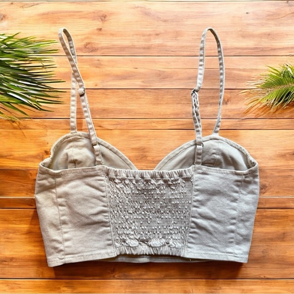 AMUSE SOCIETY Beige Cream Bustier Crop Top – Size M - Picture 3 of 11